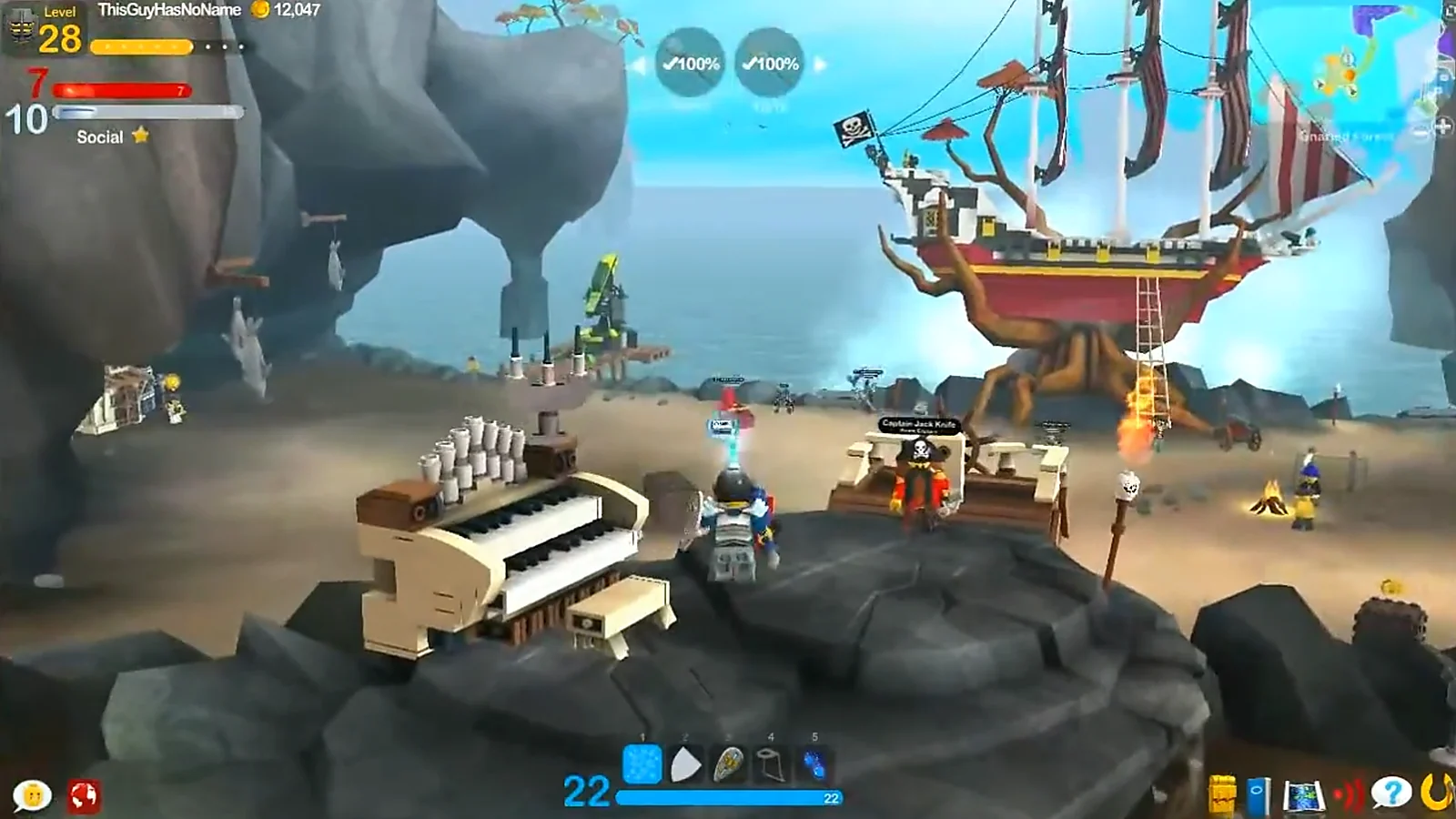 LEGO Universe pirate beach and ship