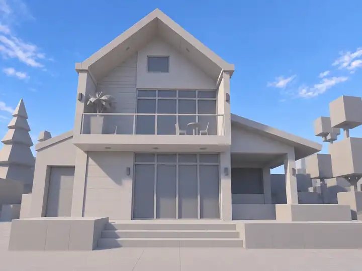 3D blockout of SanChio’s Rest House